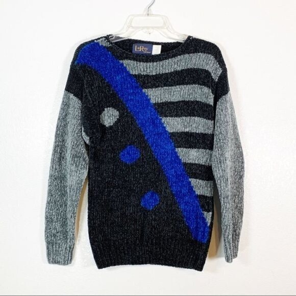 Vintage LeRoy Abstract Knit Sweater Medium - Picture 1 of 5